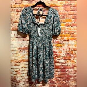 Michael Stars Blue & White size M Smocked Sundress w/Puff Sleeves. New w/tags